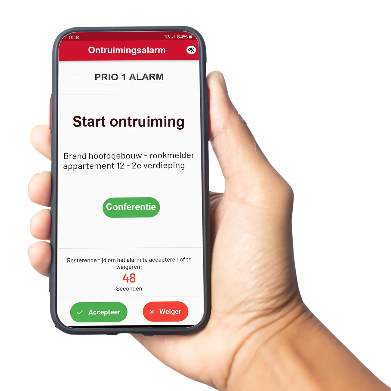 Ontruimingsalarm met conferentie optie