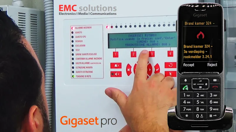 Gigaset alarmserver integratie bespaart kostbare tijd bij brand of andere calamiteiten.