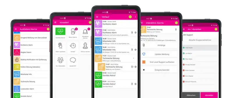 de alarmapp voor de Alarmserver van Novalink