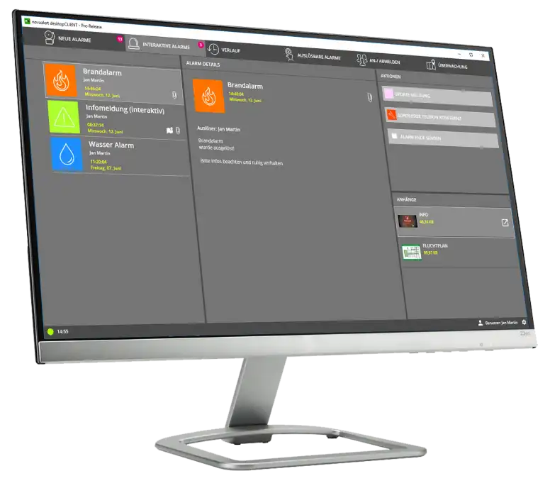 Novalink Desktopclient zwart thema
