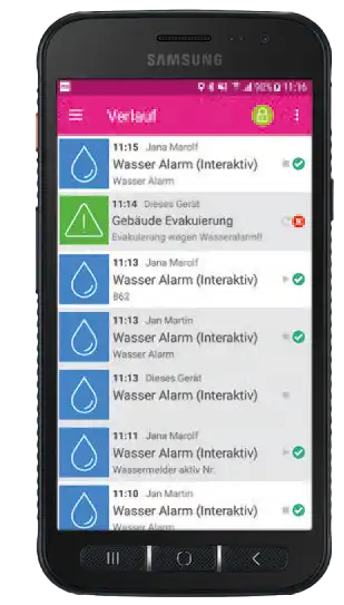 interactieve alarmen met de alarmserver app