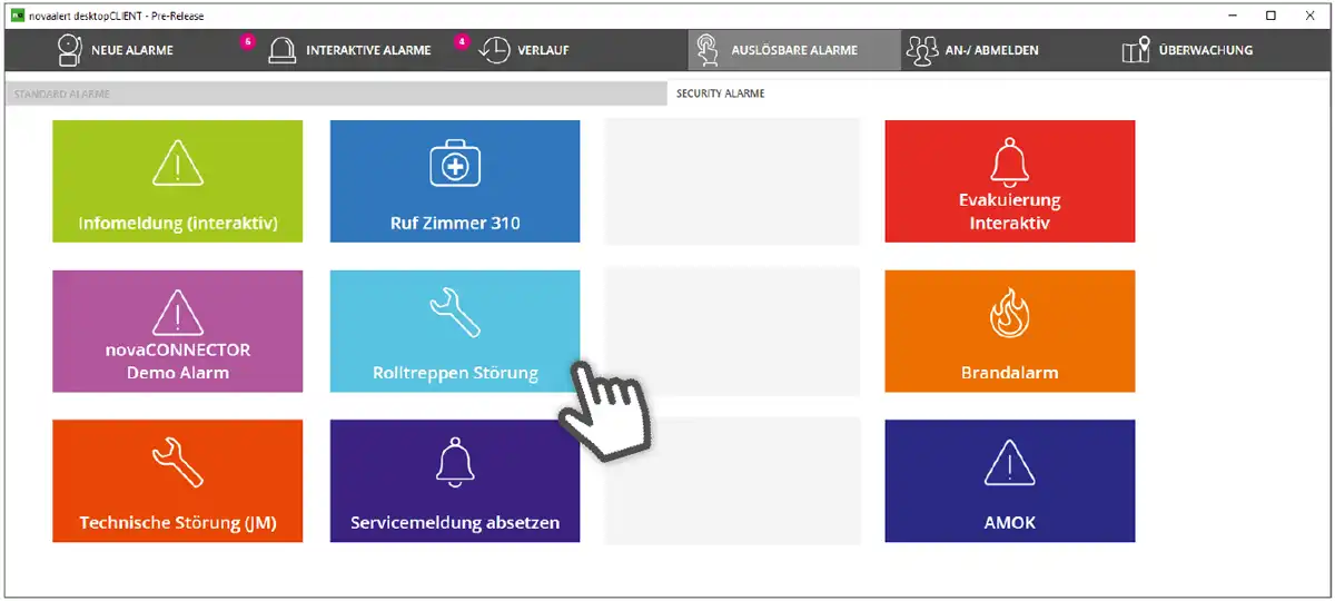 overzichtelijke alarminterface