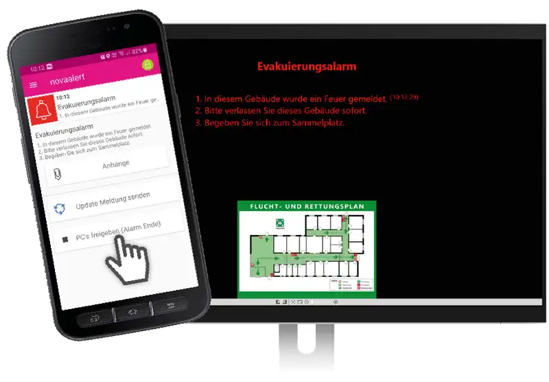 alarmschermen volledig vergrendeld