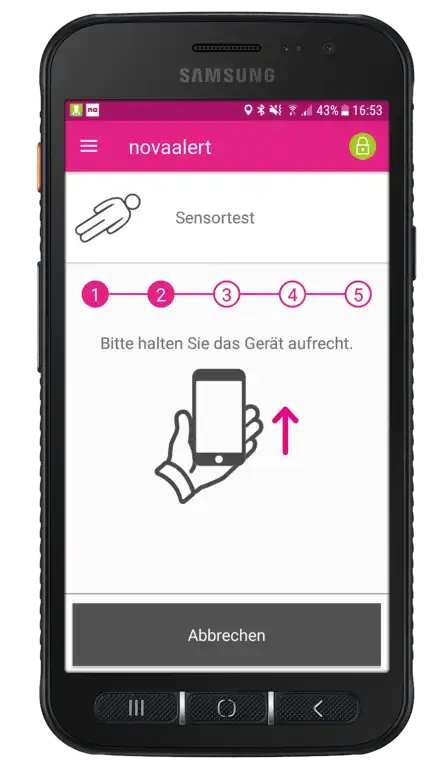 Functietest van de novalink alarmapp
