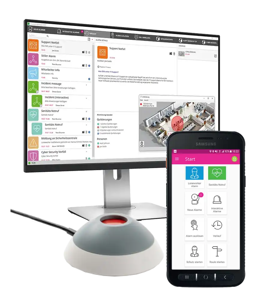 Alarmen ontvangen op smartphone en desktop pc en laptop